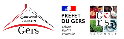Logo de l’Observatoire, Préfet du Gers, Conseil Départemental du Gers