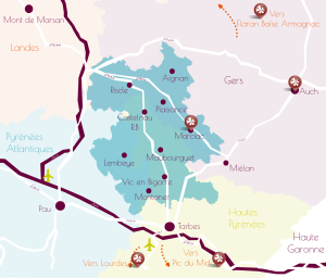 Les communes du Schéma de Cohérence Territoriale du Pays du Val d'Adour